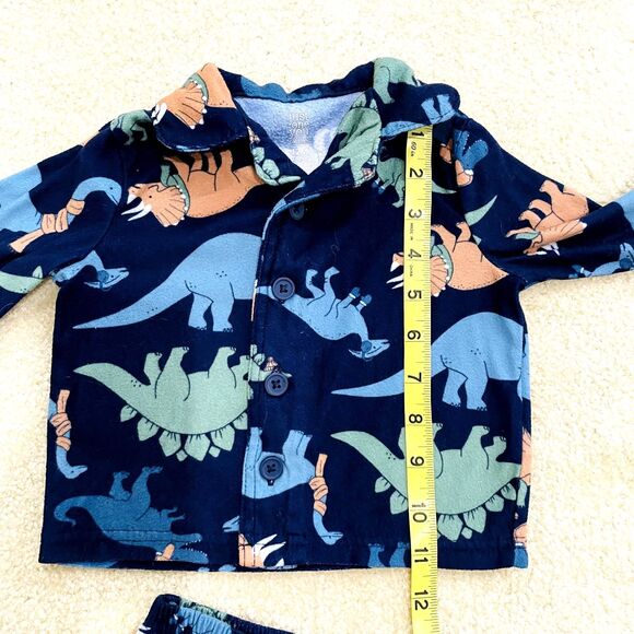 Carter's Just One You Baby Boy's Dinosaur Flannel Pajama Set Size 12m - Picture 3 of 10